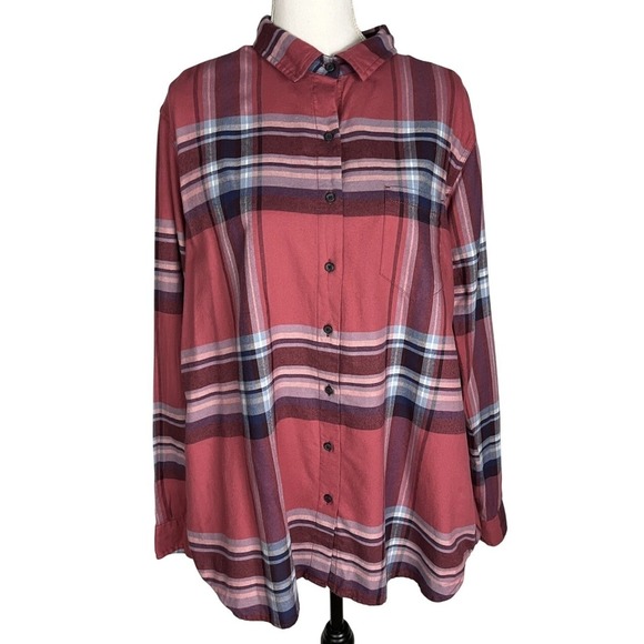 Pendleton Tops - Pendleton Women's XL Pink Plaid Flannel Shirt,‎ 100% Cotton Classic Style